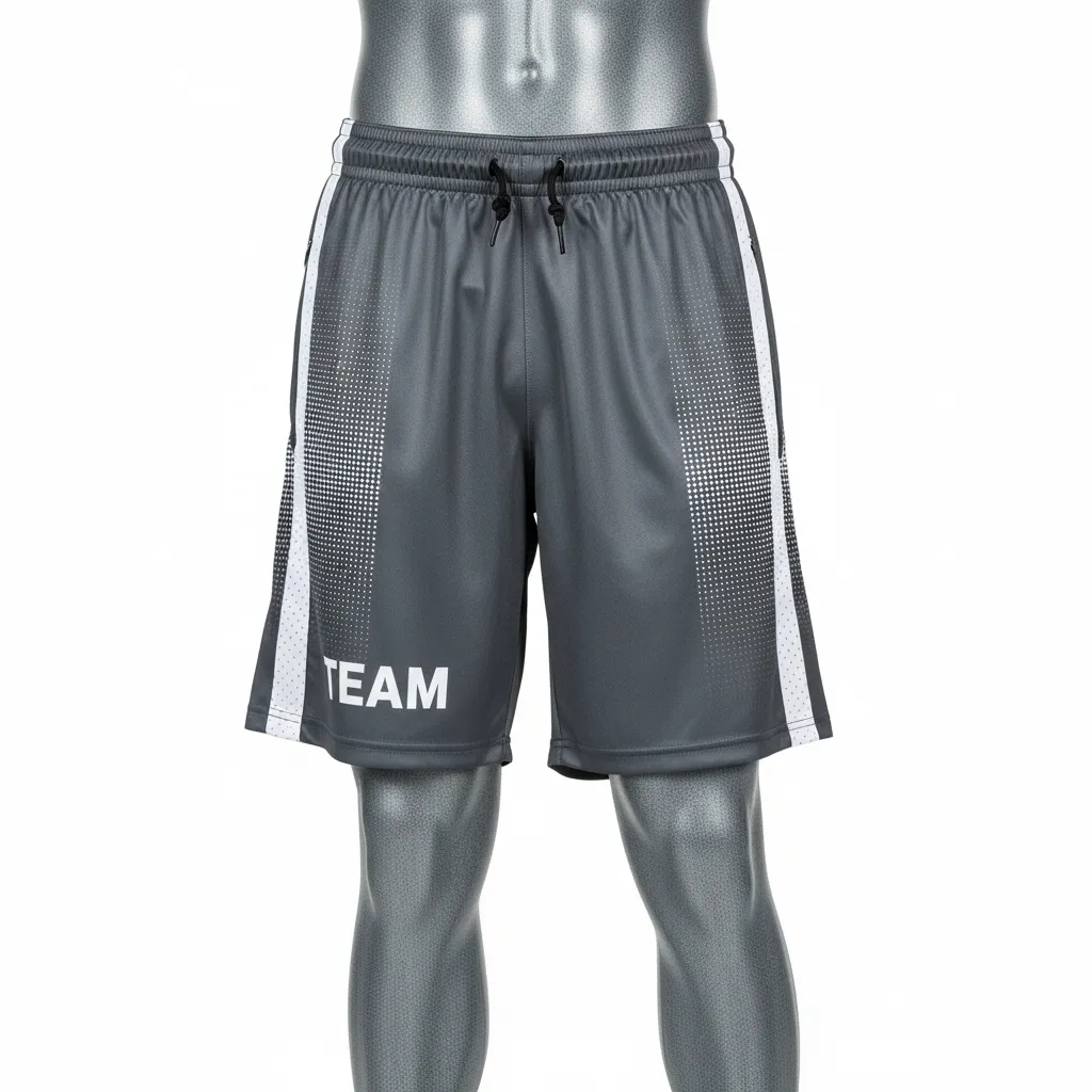 Custom Flag Football Flag Football Shorts - White - Charcoal Dot Matrix - Front View - Kinexa Sportswear
