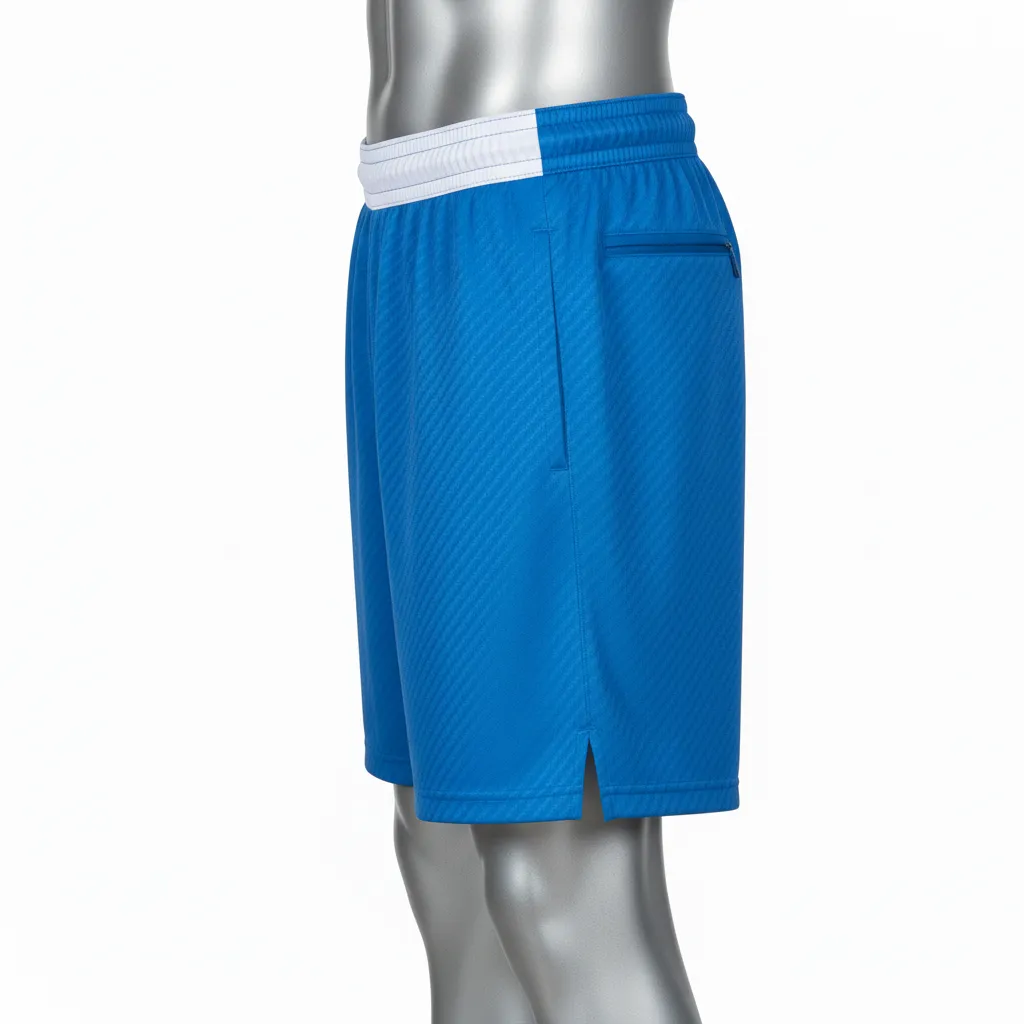 Custom Flag Football Flag Football Shorts - Blue, White - Columbia Carbon - Back View - Kinexa Sportswear