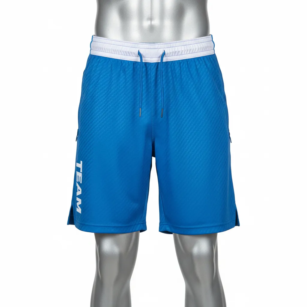 Custom Flag Football Flag Football Shorts - Blue, White - Columbia Carbon - Front View - Kinexa Sportswear