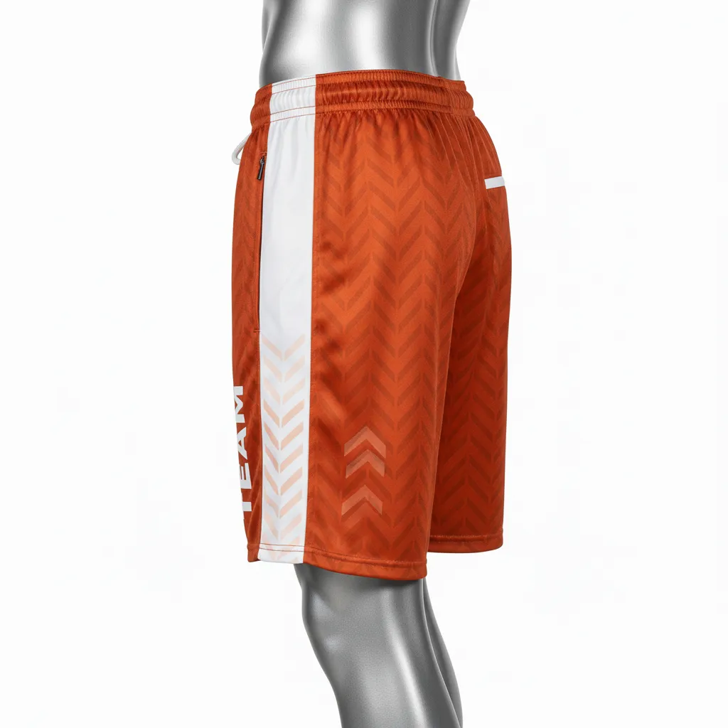 Custom Flag Football Flag Football Shorts - White - Copper Chevron - Back View - Kinexa Sportswear