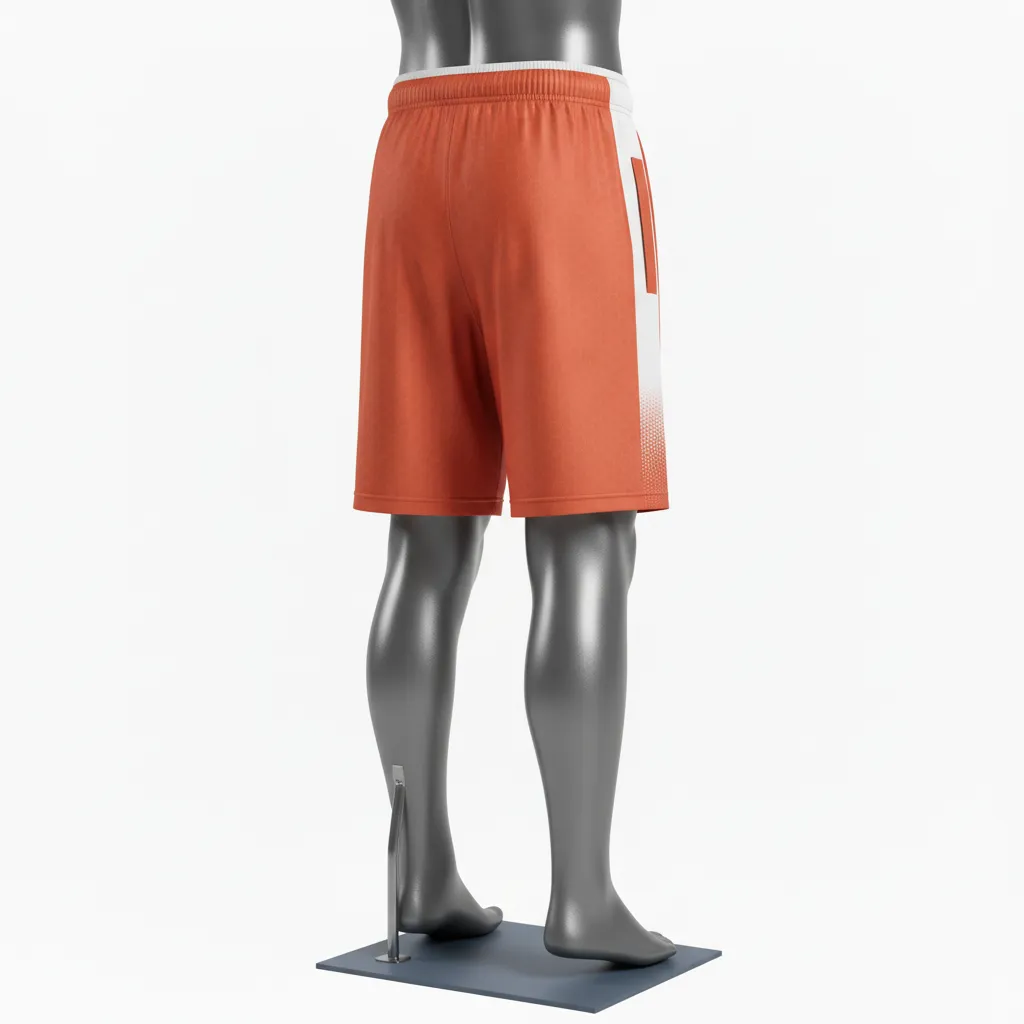 Custom Flag Football Flag Football Shorts - White - Coral Triangle - Back View - Kinexa Sportswear