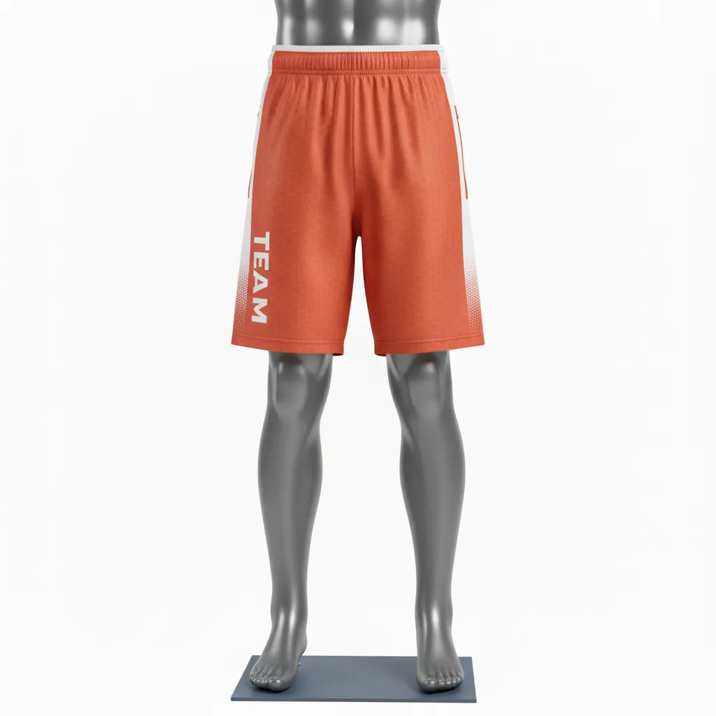 Custom Flag Football Flag Football Shorts - White - Coral Triangle - Front View - Kinexa Sportswear