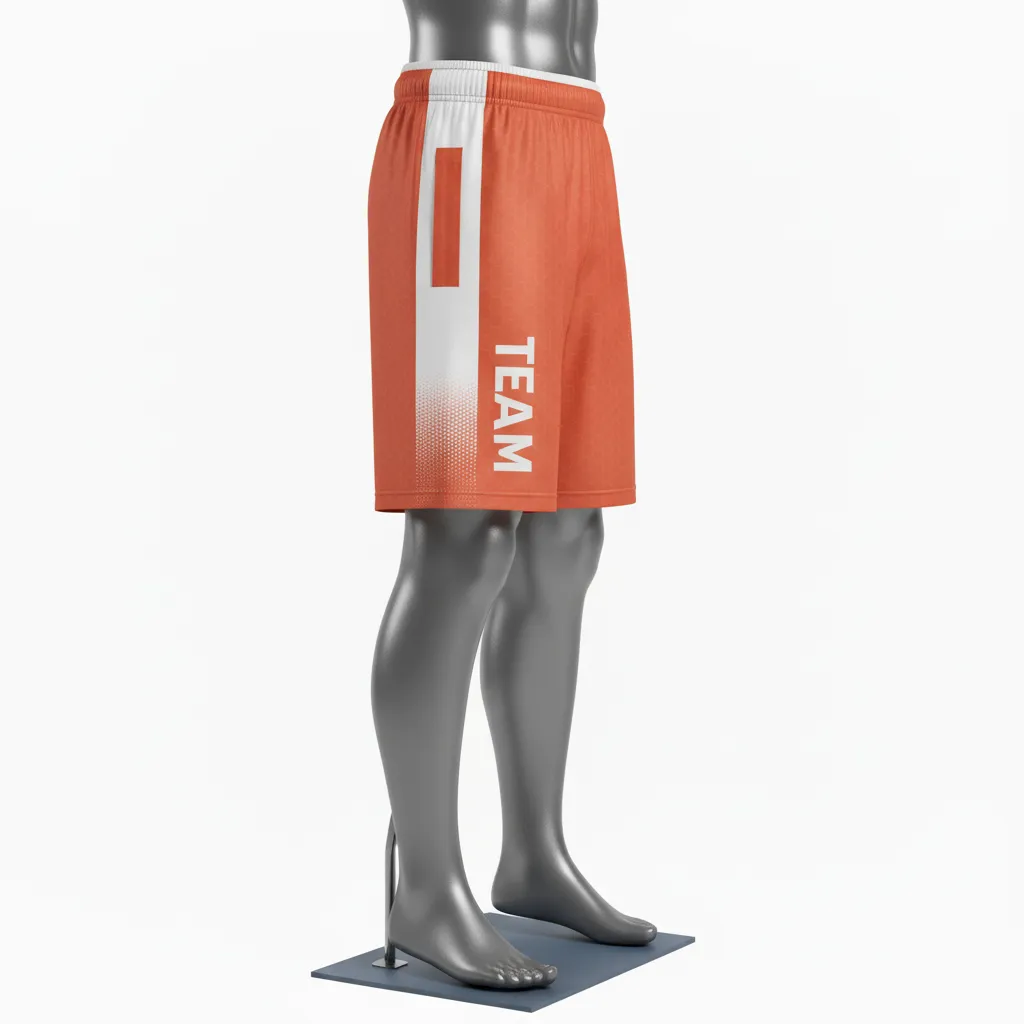 Custom Flag Football Flag Football Shorts - White - Coral Triangle - Side View - Kinexa Sportswear