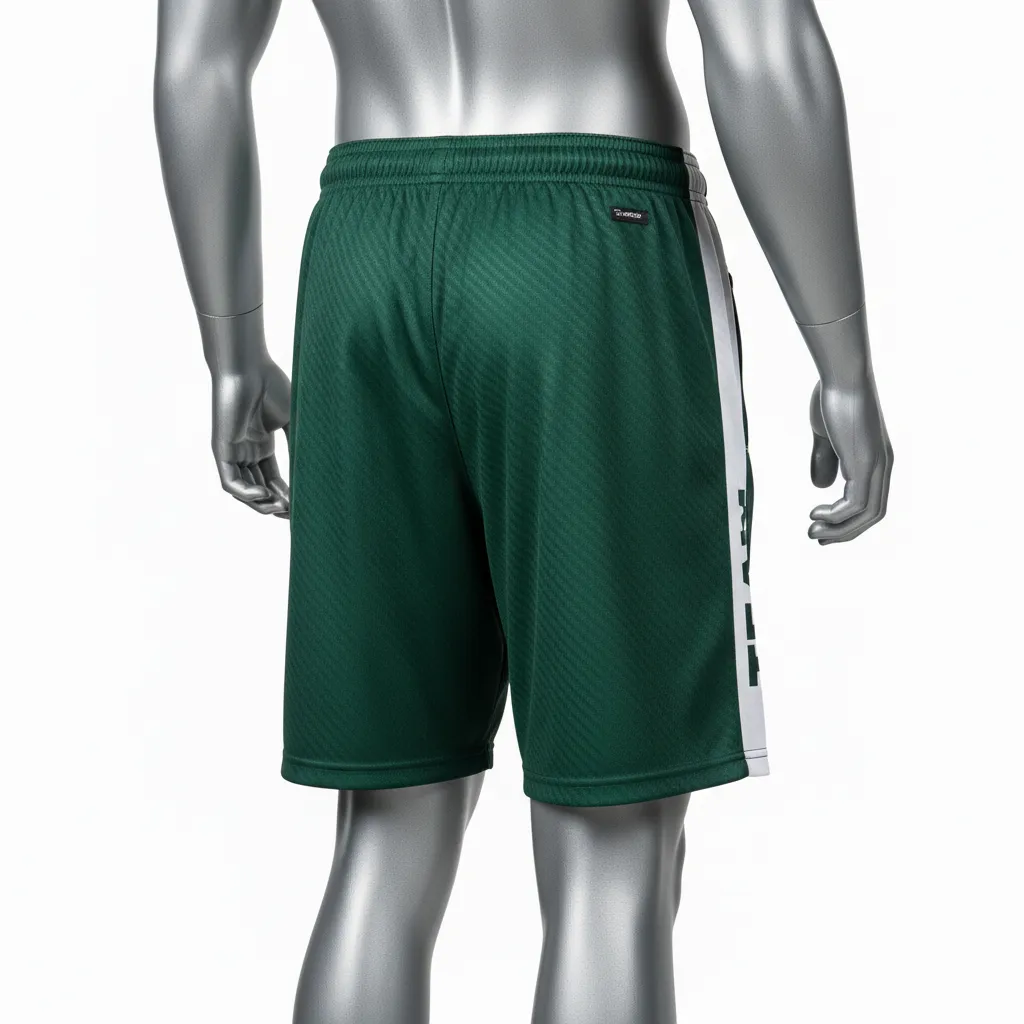 Custom Flag Football Flag Football Shorts - Green, White - Dark Carbon - Back View - Kinexa Sportswear