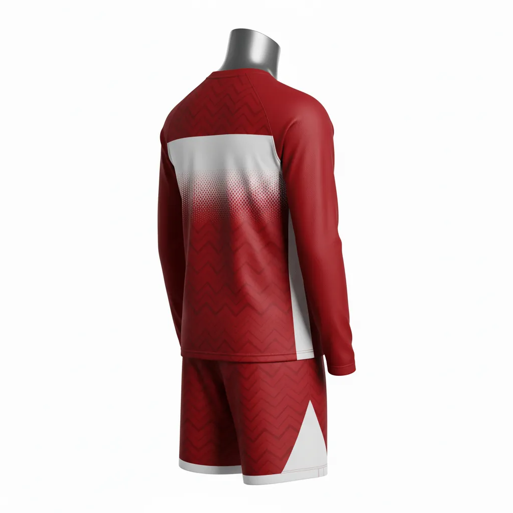 Custom Flag Football Flag Football Uniform Set - White - Cardinal Chevron Chest Band - Back View - Kinexa Sportswear