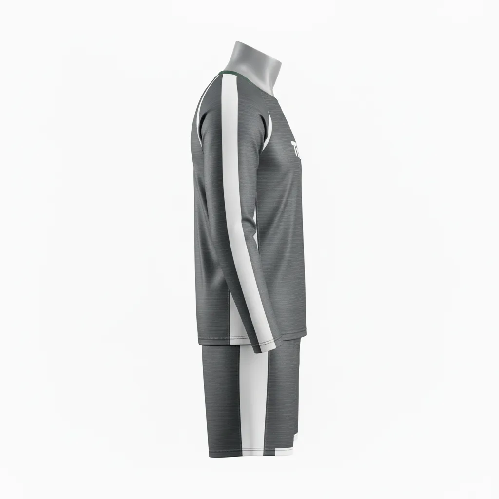 Custom Flag Football Flag Football Uniform Set - White - Charcoal Brushed Metal - Side View - Kinexa Sportswear