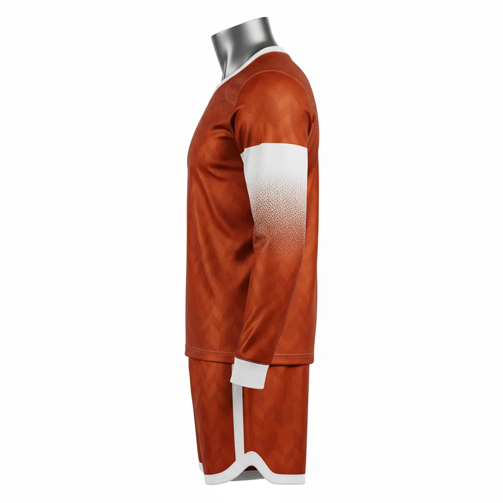 Custom Flag Football Flag Football Uniform Set - White - Copper Chevron - Side View - Kinexa Sportswear