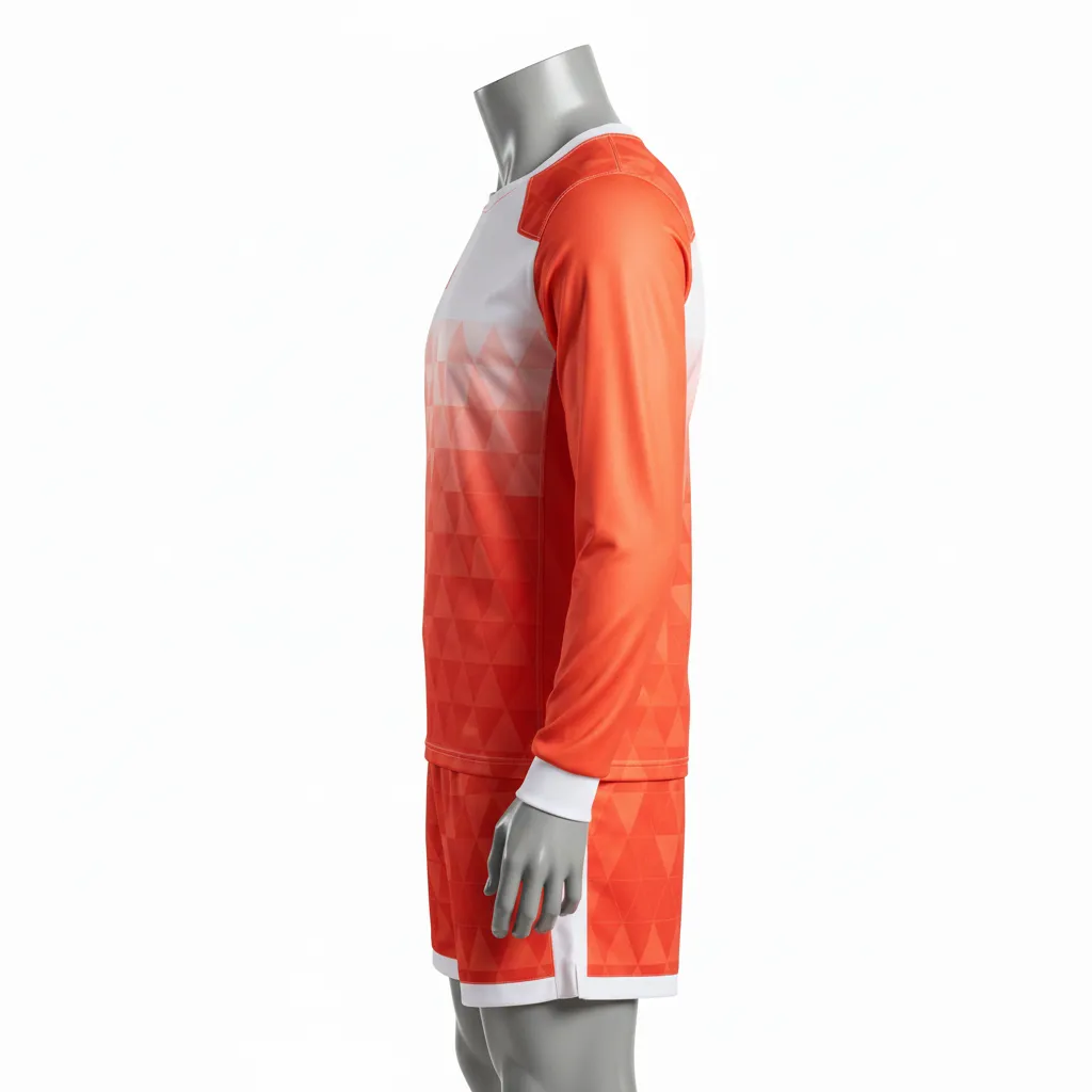 Custom Flag Football Flag Football Uniform Set - White - Coral Triangle Chest - Side View - Kinexa Sportswear