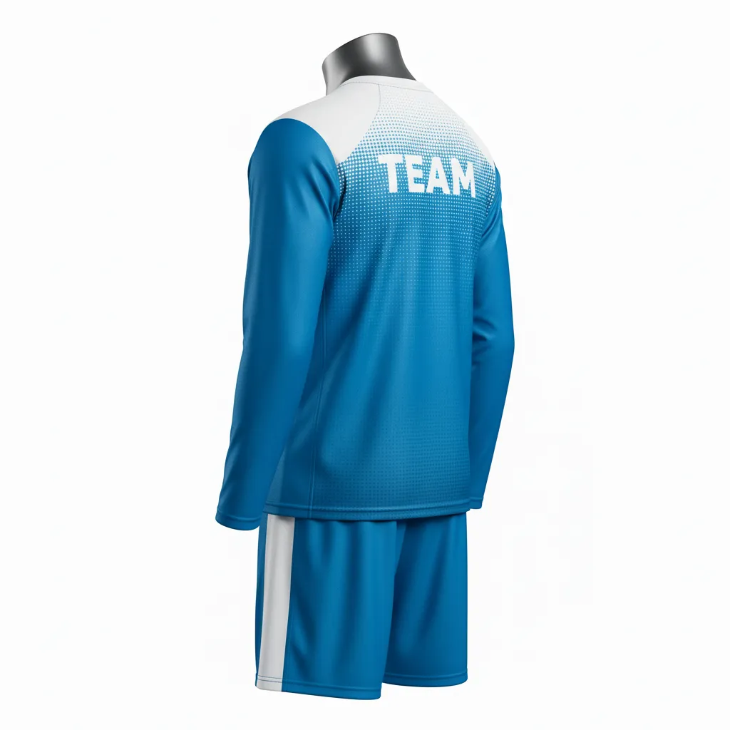 Custom Flag Football Flag Football Uniform Set - White - Cyan Dot Matrix Yoke - Back View - Kinexa Sportswear