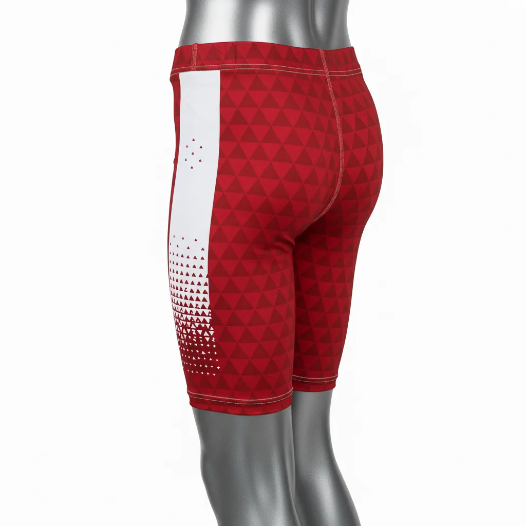 Custom Flag Football High Tight Compression Pant - White - Cardinal Triangle - Back View - Kinexa Sportswear