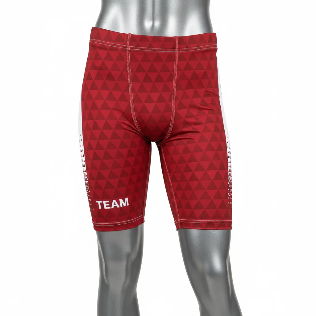 Custom Flag Football High Tight Compression Pant - White - Cardinal Triangle - Front View - Kinexa Sportswear