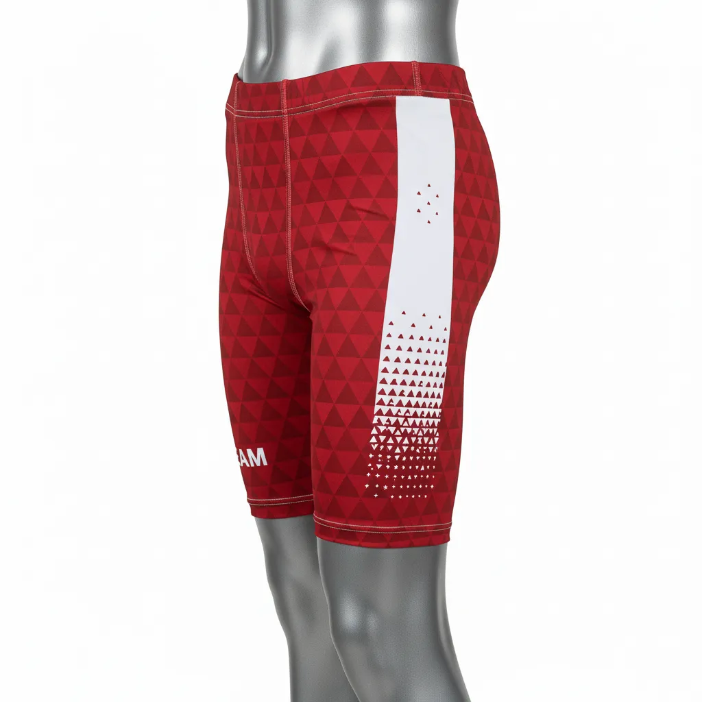 Custom Flag Football High Tight Compression Pant - White - Cardinal Triangle - Side View - Kinexa Sportswear