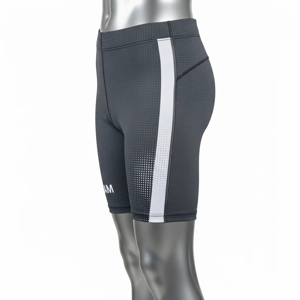 Custom Flag Football High Tight Compression Pant - White - Charcoal Dot Matrix - Side View - Kinexa Sportswear