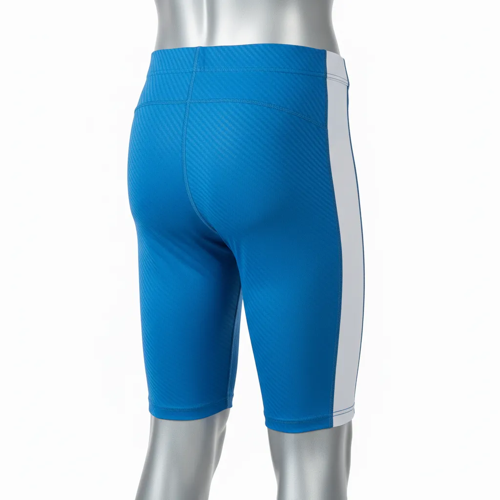 Custom Flag Football High Tight Compression Pant - Blue, White - Columbia Carbon - Back View - Kinexa Sportswear