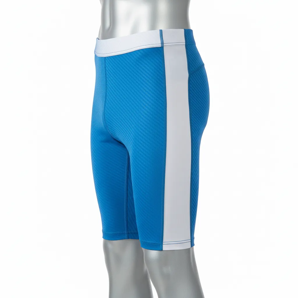 Custom Flag Football High Tight Compression Pant - Blue, White - Columbia Carbon - Side View - Kinexa Sportswear