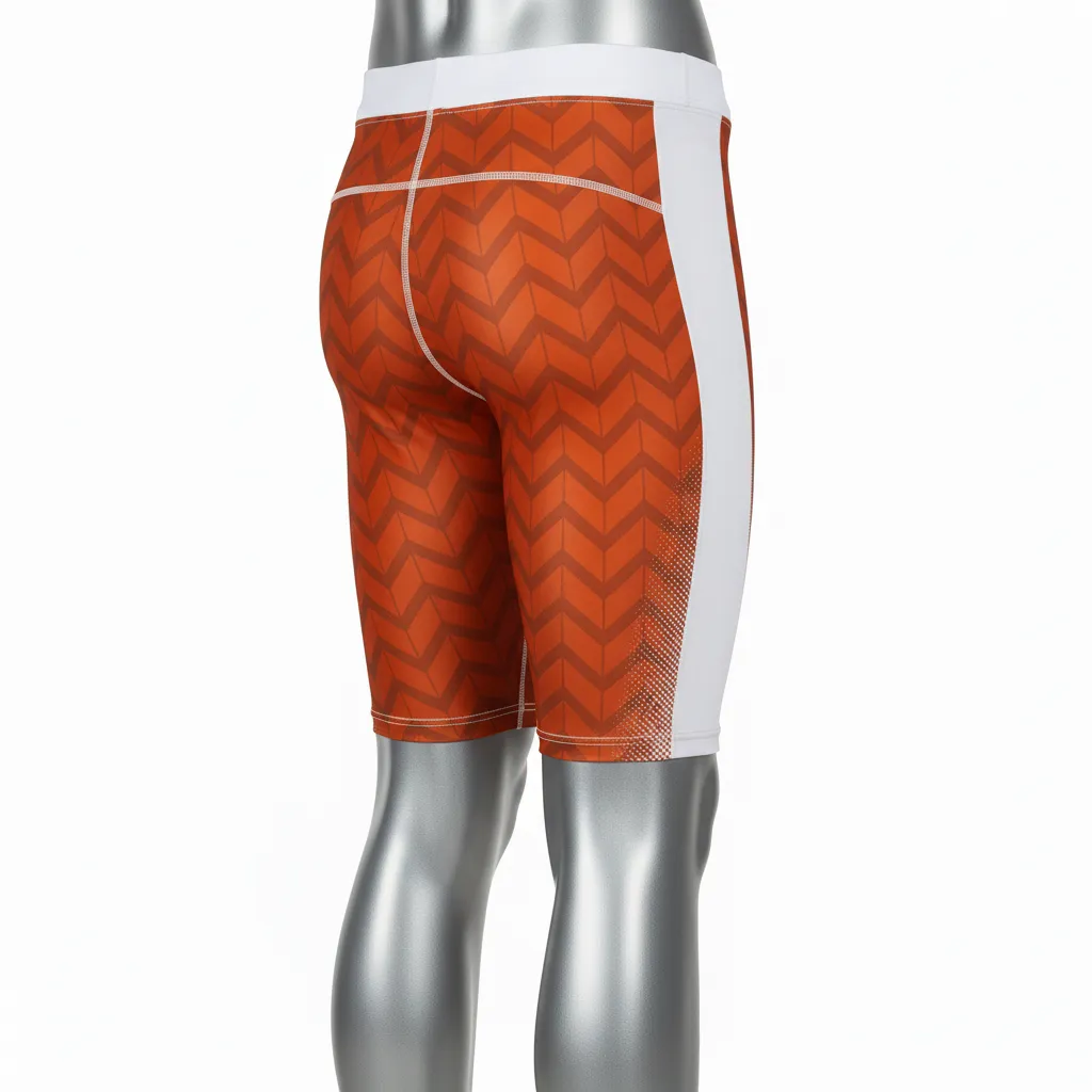 Custom Flag Football High Tight Compression Pant - White - Copper Chevron - Back View - Kinexa Sportswear