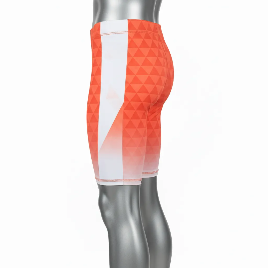 Custom Flag Football High Tight Compression Pant - White - Coral Triangle - Back View - Kinexa Sportswear