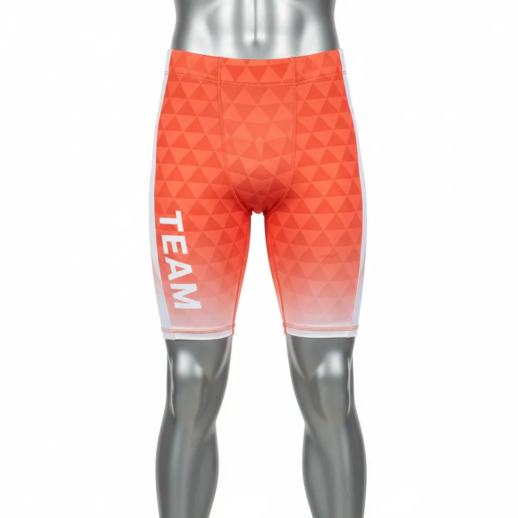 Custom Flag Football High Tight Compression Pant - White - Coral Triangle - Front View - Kinexa Sportswear