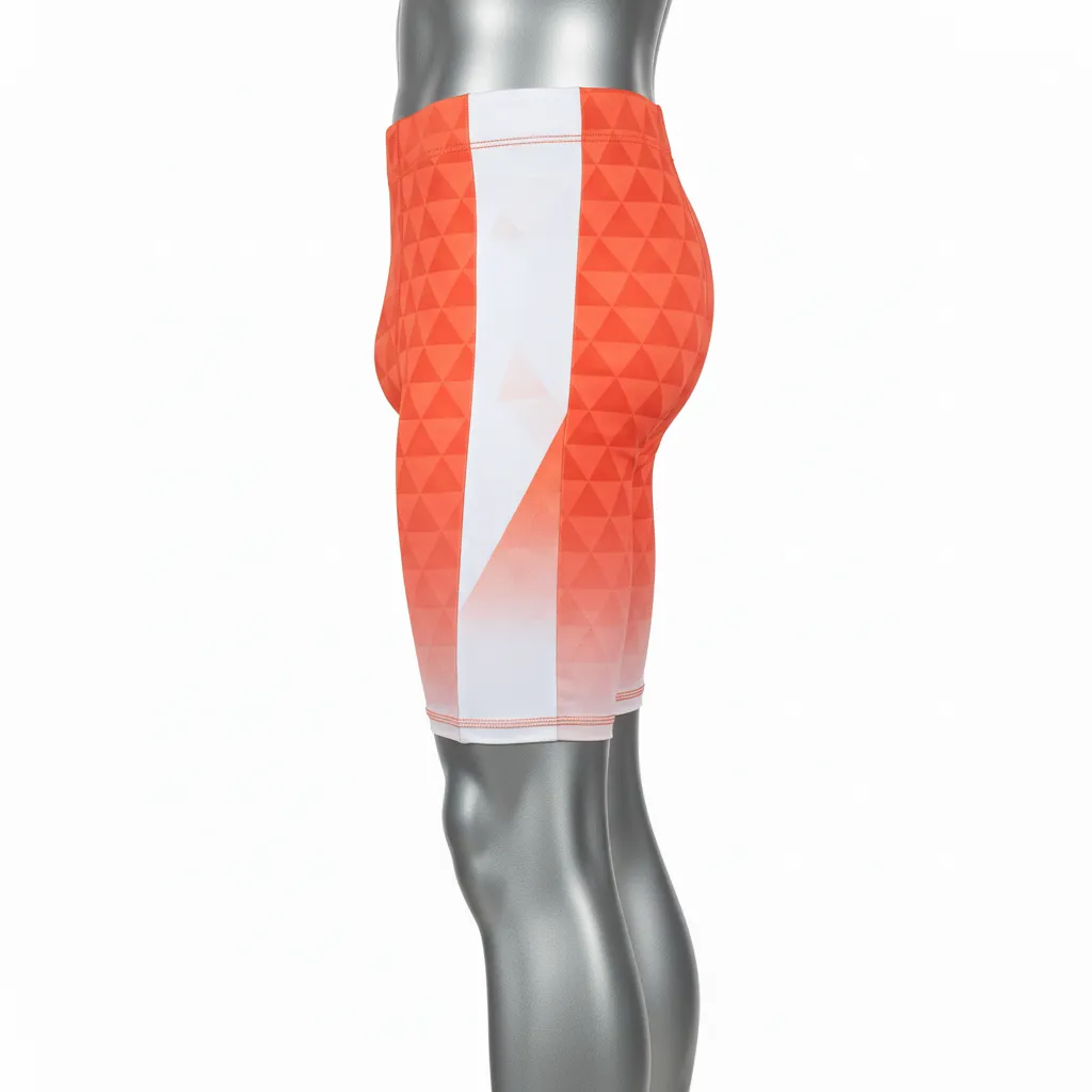 Custom Flag Football High Tight Compression Pant - White - Coral Triangle - Side View - Kinexa Sportswear