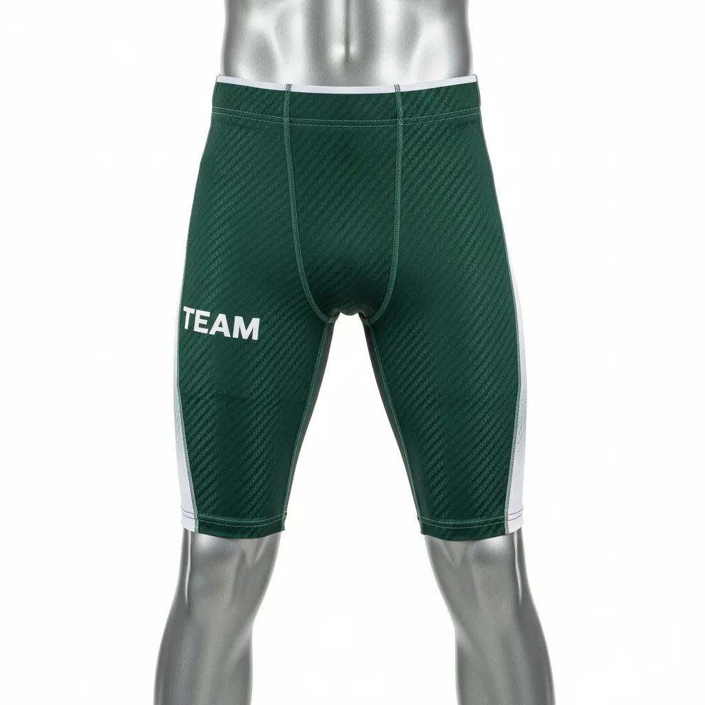 Custom Flag Football High Tight Compression Pant - Green, White - Dark Carbon - Front View - Kinexa Sportswear