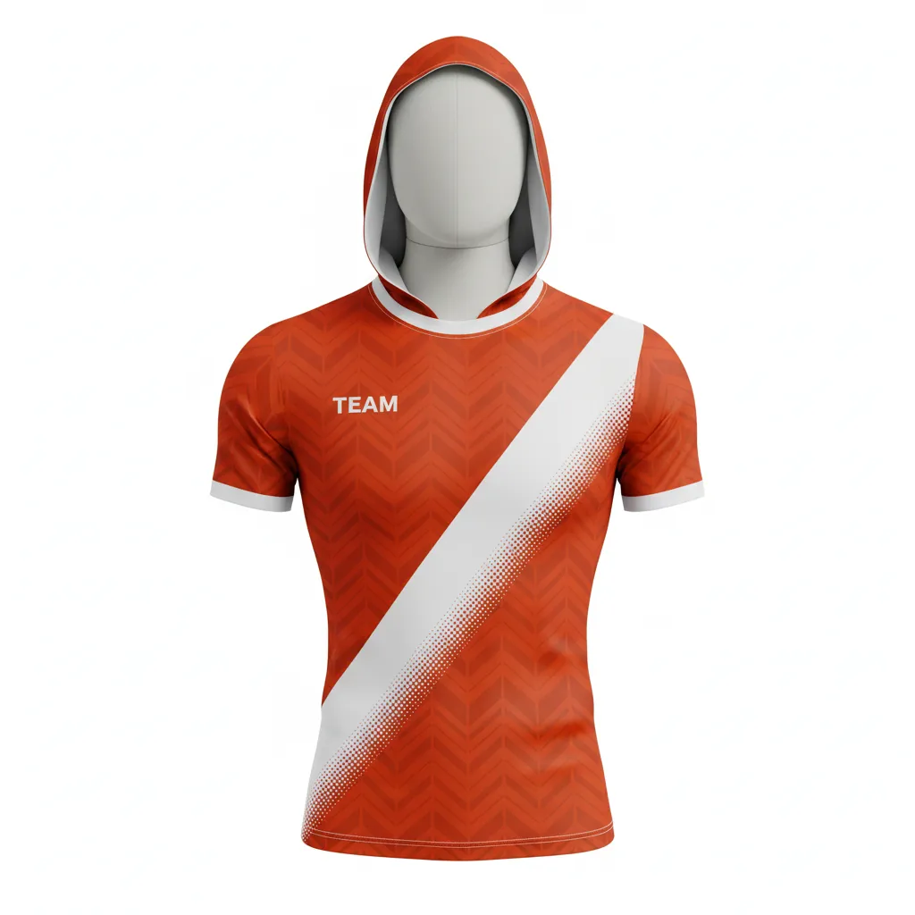 Custom Flag Football Hooded Jersey - White - Copper Chevron - Front View - Kinexa Sportswear