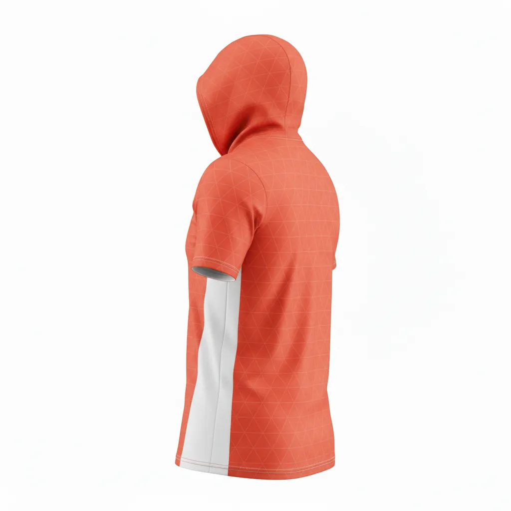 Custom Flag Football Hooded Jersey - White - Coral Triangle - Back View - Kinexa Sportswear