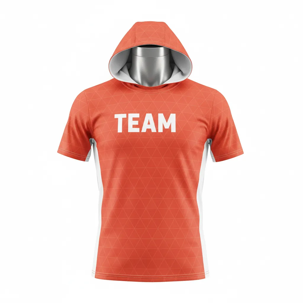 Custom Flag Football Hooded Jersey - White - Coral Triangle - Front View - Kinexa Sportswear