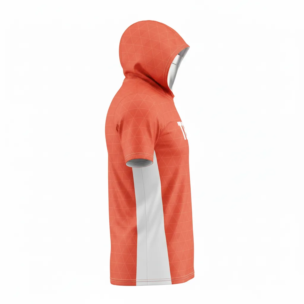 Custom Flag Football Hooded Jersey - White - Coral Triangle - Side View - Kinexa Sportswear