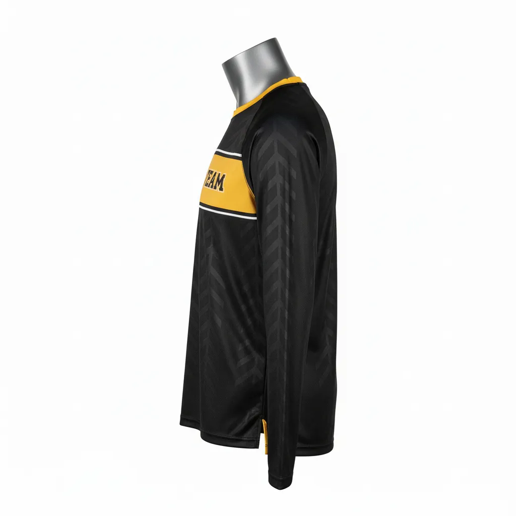 Custom Flag Football Long Sleeve Jerseys - Side View - KINEXA