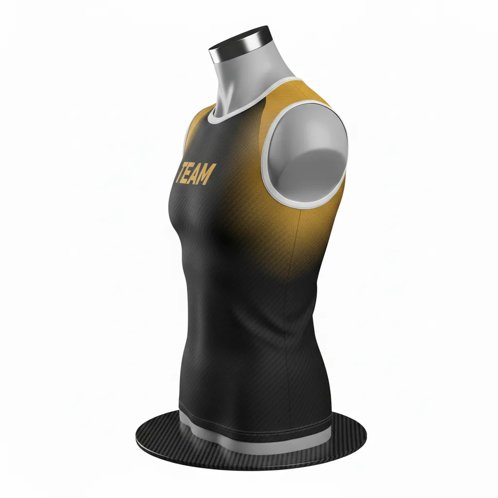 Custom Flag Football Sleeveless Flag Football Jersey - Black, Gold - Vegas Carbon - Side View - Kinexa Sportswear