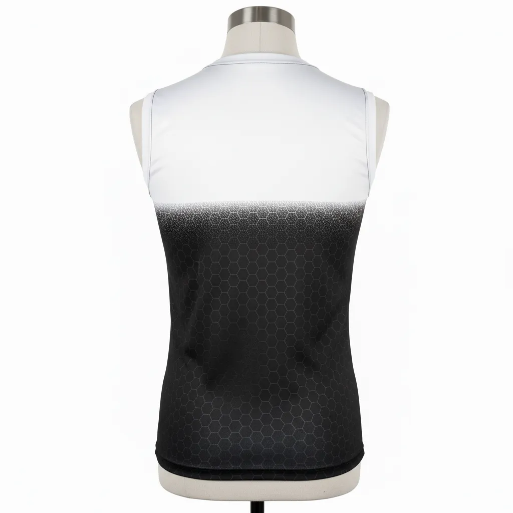 Custom Flag Football Sleeveless Flag Football Jersey - Black, White - Hexagon - Back View - Kinexa Sportswear