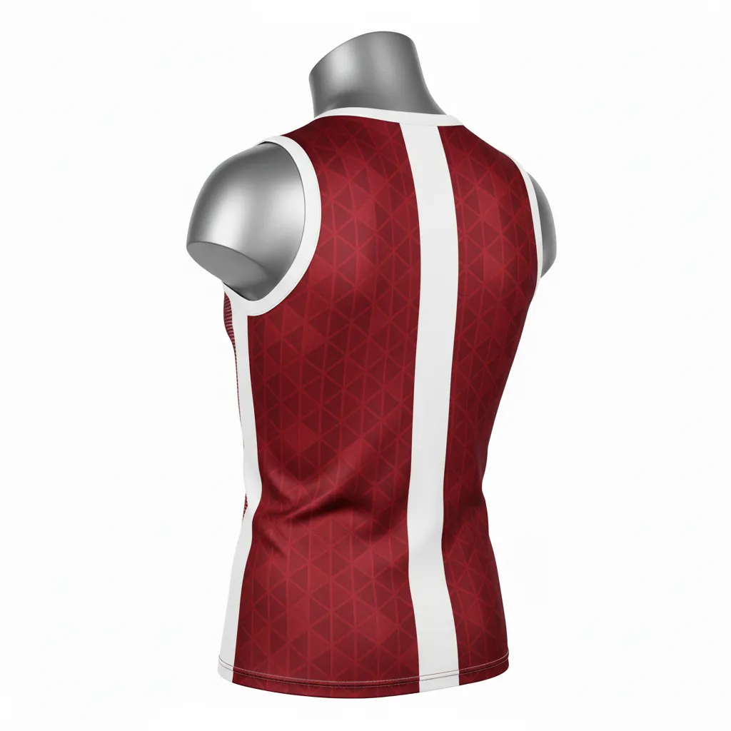 Custom Flag Football Sleeveless Flag Football Jersey - White - Cardinal Triangle - Back View - Kinexa Sportswear