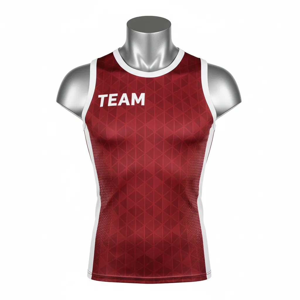 Custom Flag Football Sleeveless Flag Football Jersey - White - Cardinal Triangle - Front View - Kinexa Sportswear