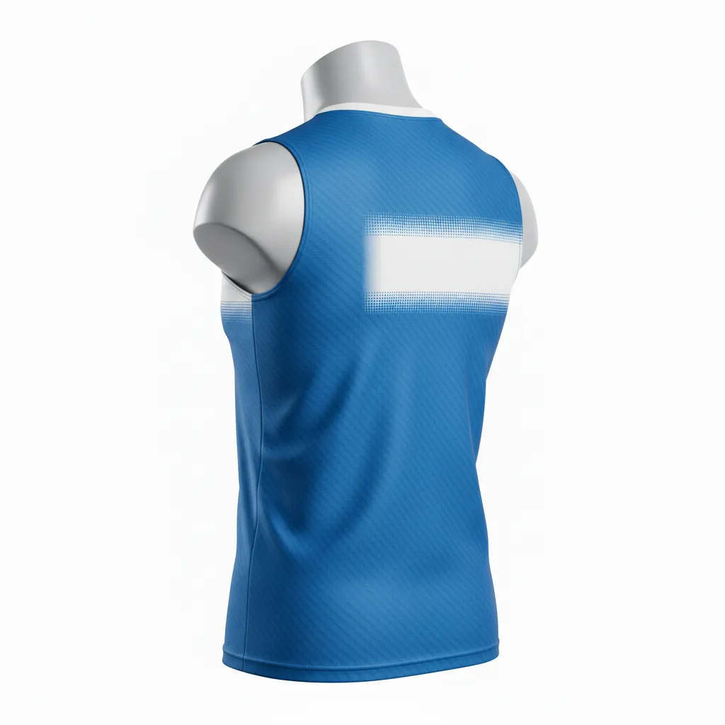 Custom Flag Football Sleeveless Flag Football Jersey - Blue, White - Columbia Carbon - Back View - Kinexa Sportswear