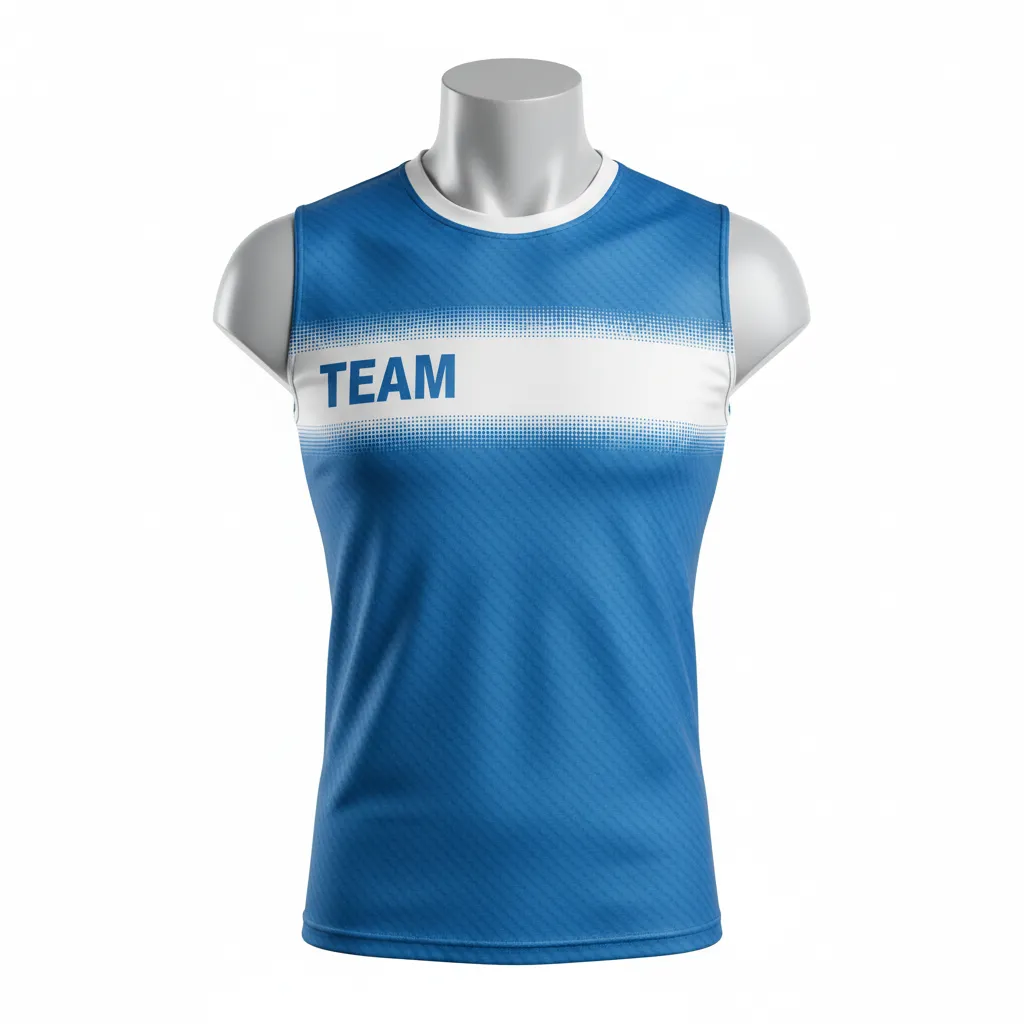 Custom Flag Football Sleeveless Flag Football Jersey - Blue, White - Columbia Carbon - Front View - Kinexa Sportswear