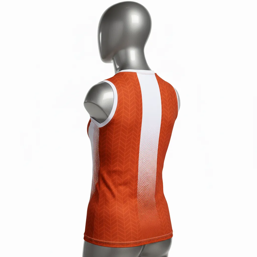 Custom Flag Football Sleeveless Flag Football Jersey - White - Copper Chevron - Back View - Kinexa Sportswear