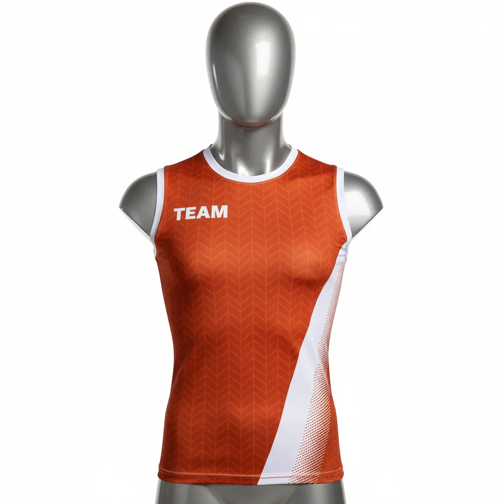 Custom Flag Football Sleeveless Flag Football Jersey - White - Copper Chevron - Front View - Kinexa Sportswear