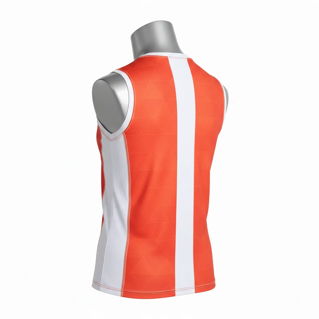 Custom Flag Football Sleeveless Flag Football Jersey - White - Coral Triangle - Back View - Kinexa Sportswear
