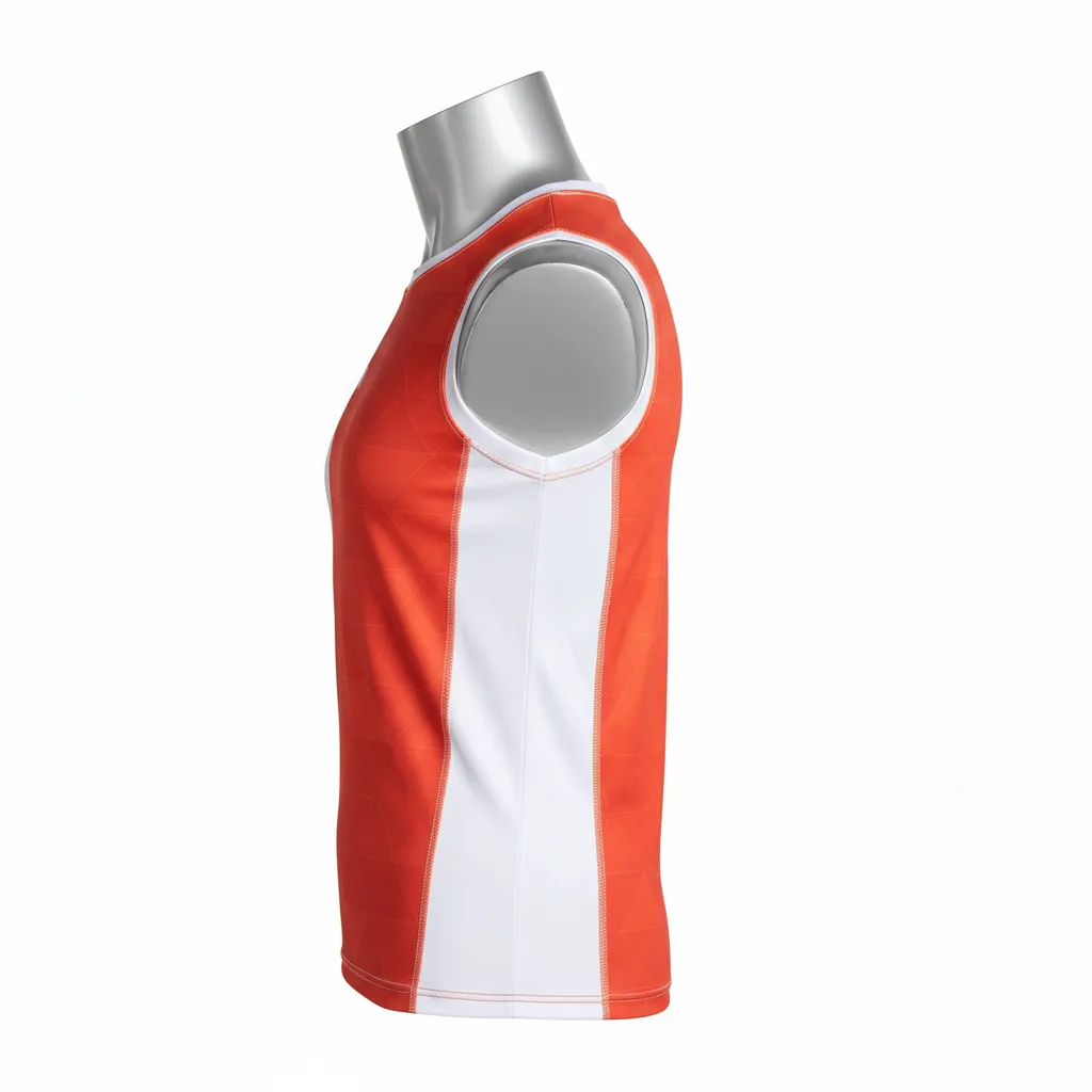 Custom Flag Football Sleeveless Flag Football Jersey - White - Coral Triangle - Side View - Kinexa Sportswear