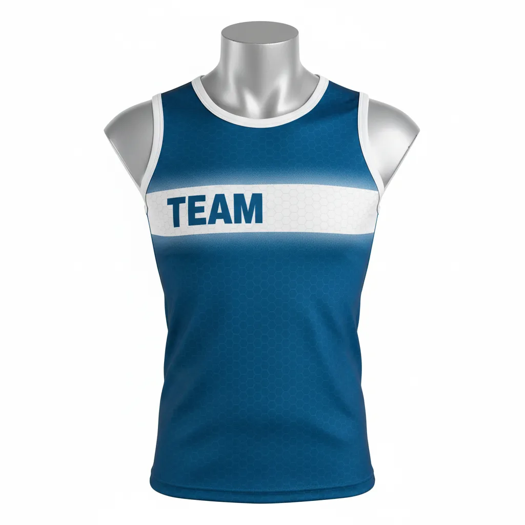 Custom Flag Football Sleeveless Flag Football Jersey - White - Cyan Honeycomb - Front View - Kinexa Sportswear