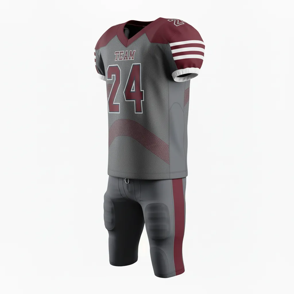 Custom Football Alternate Football Uniforms - Red, White - Anthracite Split Design - Front View - Kinexa Sportswear