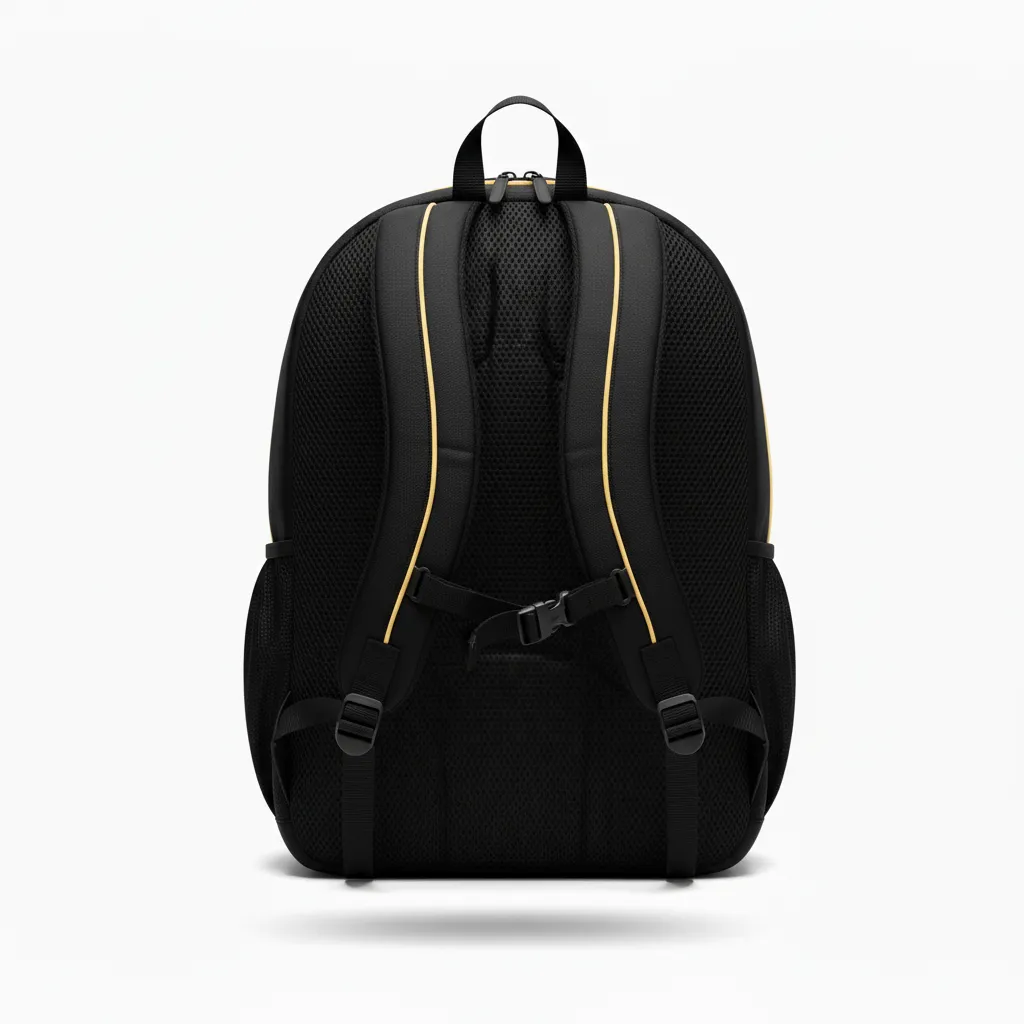 Custom Football Duffle Bag - Black, Gold - Vegas Side Panel - Back View - Kinexa Sportswear