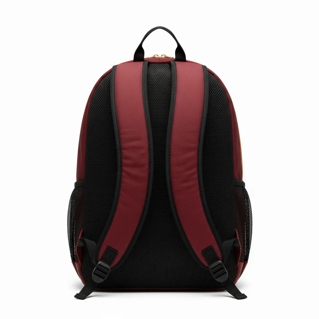 Custom Football Duffle Bag - Maroon, Gold - Vegas Gradient - Back View - Kinexa Sportswear
