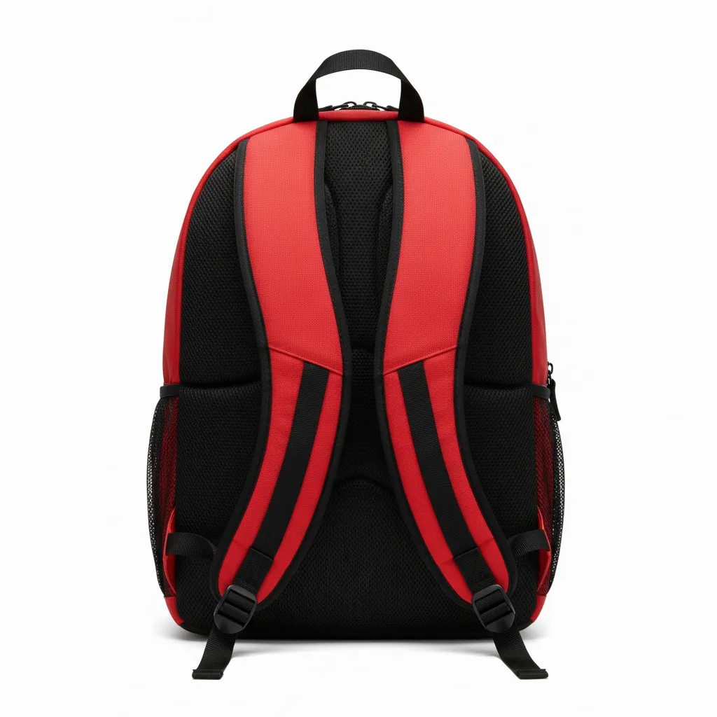 Custom Football Duffle Bag - Red, White - Chest Stripe - Back View - Kinexa Sportswear