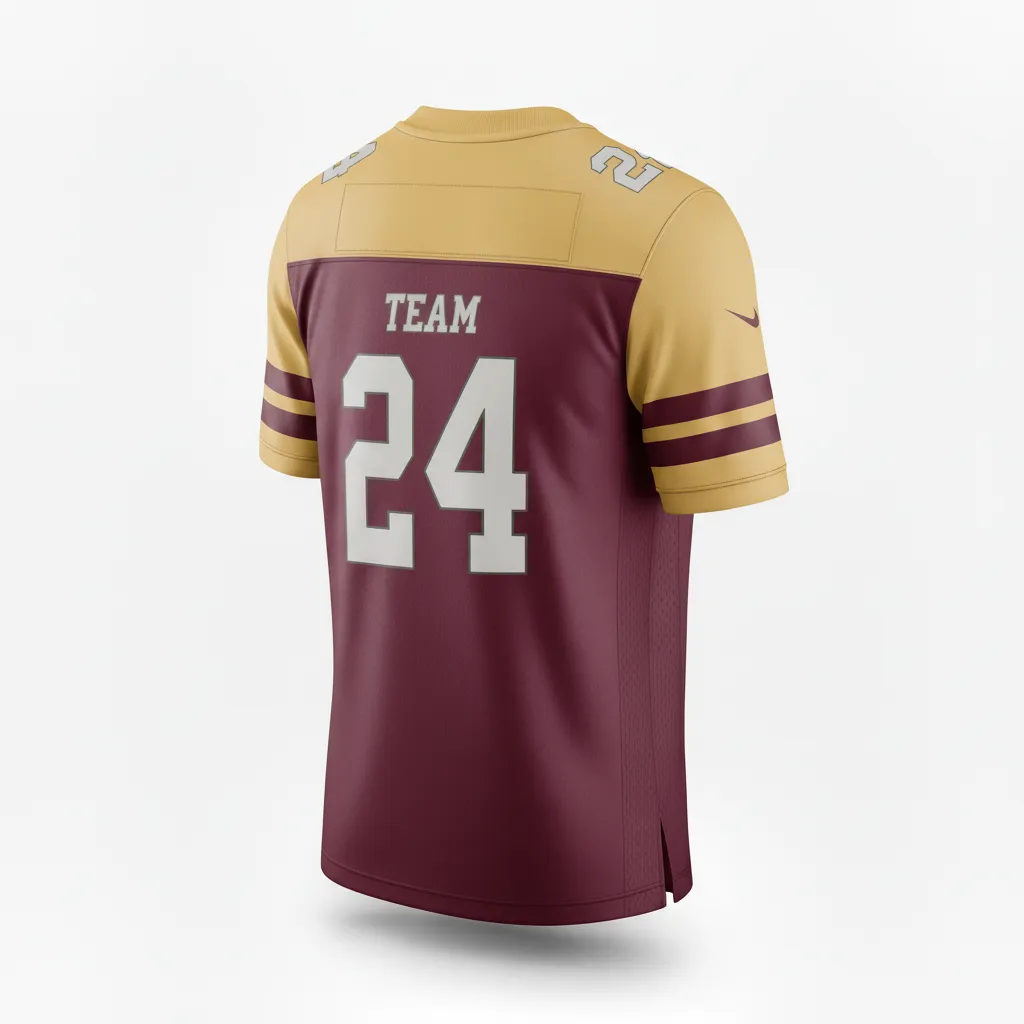 Custom Football Football Fan Jerseys - Burgundy, Gold - Vegas Triple Stripe - Back View - Kinexa Sportswear