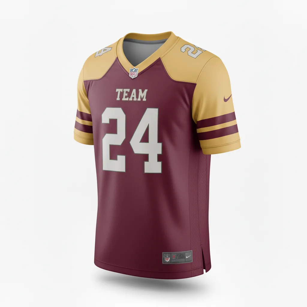 Custom Football Football Fan Jerseys - Burgundy, Gold - Vegas Triple Stripe - Front View - Kinexa Sportswear