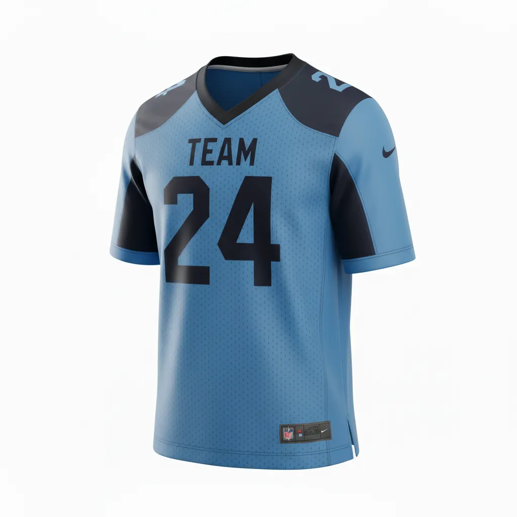 Custom Football Football Fan Jerseys - Blue, Navy - Columbia Hexagon - Front View - Kinexa Sportswear