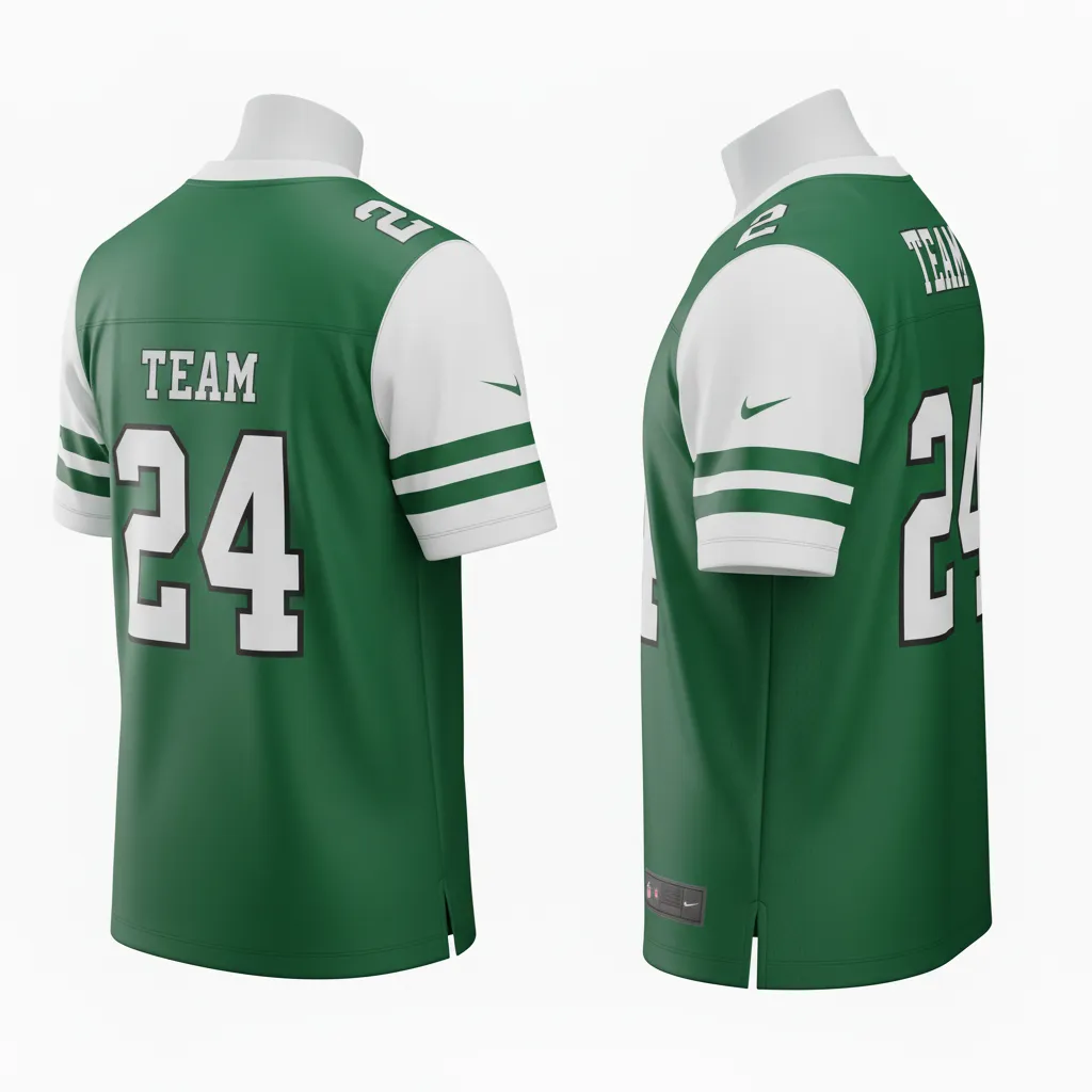 Custom Football Football Fan Jerseys - Green, White - Forest Triple Stripe - Back View - Kinexa Sportswear