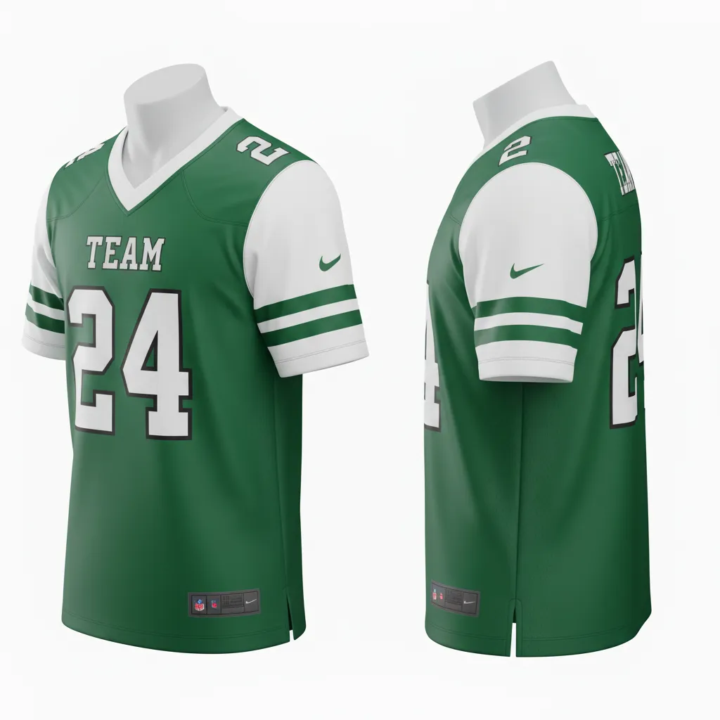 Custom Football Football Fan Jerseys - Green, White - Forest Triple Stripe - Side View - Kinexa Sportswear