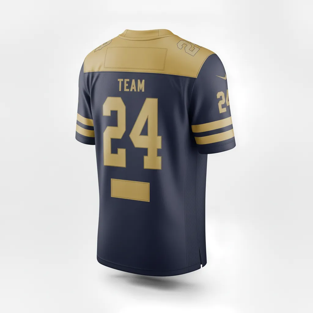 Custom Football Football Fan Jerseys - Navy, Gold - Vegas Chevron - Back View - Kinexa Sportswear